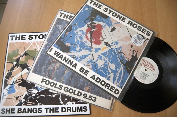 Foto de mi colección de maxis de vinilo de The Stone Roses
